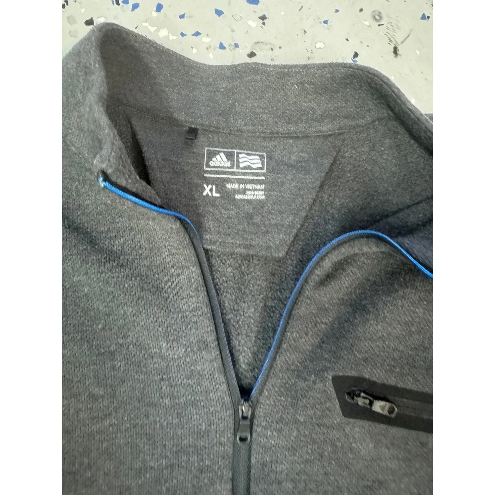 Adidas Pullover Kansas Jayhawks 1/4 Zip‎ Long Sleeve Gray XL